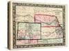 1864, Kansas, Nebraska, Colorado and Dakota Mitchell Plate, Nebraska, United States-null-Stretched Canvas