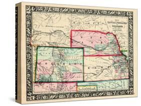 1864, Kansas, Nebraska, Colorado and Dakota Mitchell Plate, Nebraska, United States-null-Stretched Canvas