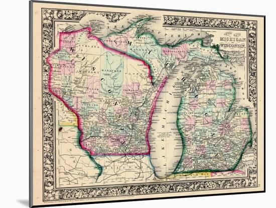 1864, Michigan and Wisconsin, United States-null-Mounted Giclee Print