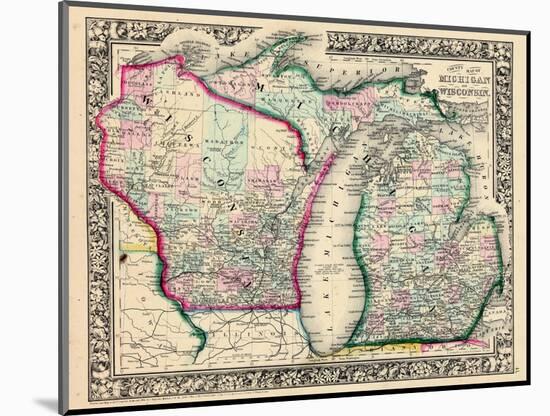 1864, Michigan and Wisconsin, United States-null-Mounted Giclee Print