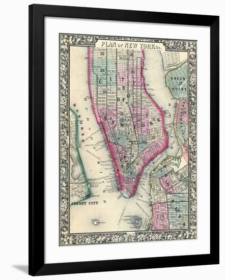 1864, New York, Brooklyn, Manhattan, Jersey City, Hoboken, New Jersey, United States-null-Framed Giclee Print