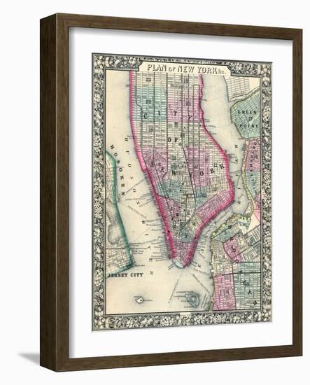 1864, New York, Brooklyn, Manhattan, Jersey City, Hoboken, New Jersey, United States-null-Framed Giclee Print