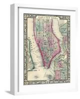 1864, New York, Brooklyn, Manhattan, Jersey City, Hoboken, New Jersey, United States-null-Framed Giclee Print