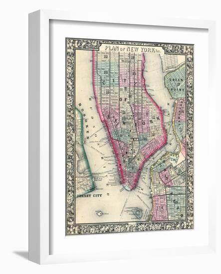 1864, New York, Brooklyn, Manhattan, Jersey City, Hoboken, New Jersey, United States-null-Framed Giclee Print