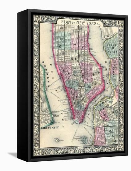 1864, New York, Brooklyn, Manhattan, Jersey City, Hoboken, New Jersey, United States-null-Framed Stretched Canvas