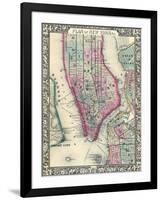 1864, New York, New York, Brooklyn, Manhattan, Jersey City, Hoboken-null-Framed Premium Giclee Print