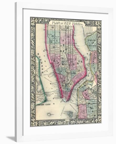 1864, New York, New York, Brooklyn, Manhattan, Jersey City, Hoboken-null-Framed Giclee Print