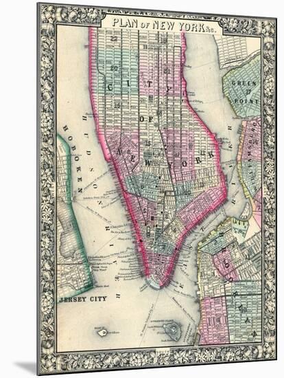 1864, New York, New York, Brooklyn, Manhattan, Jersey City, Hoboken-null-Mounted Giclee Print