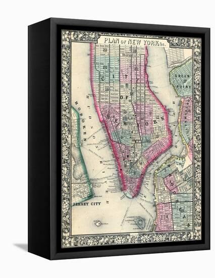 1864, New York, New York, Brooklyn, Manhattan, Jersey City, Hoboken-null-Framed Stretched Canvas