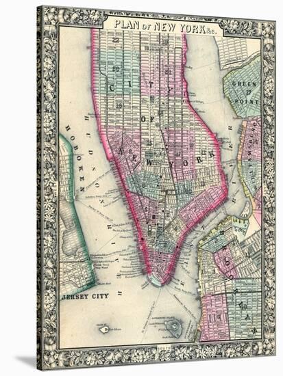 1864, New York, New York, Brooklyn, Manhattan, Jersey City, Hoboken-null-Stretched Canvas