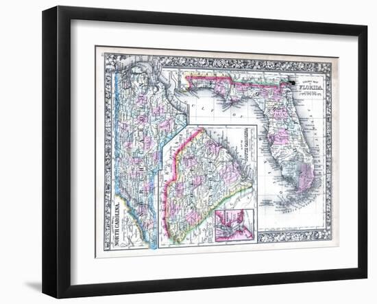 1864, North Carolina, South Carolina, Florida Mitchell Plate, South Carolina, United States-null-Framed Giclee Print