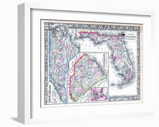 1864, North Carolina, South Carolina, Florida Mitchell Plate, South Carolina, United States-null-Framed Giclee Print