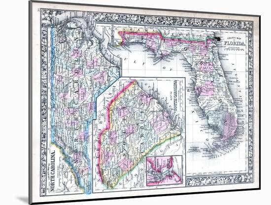 1864, North Carolina, South Carolina, Florida Mitchell Plate, South Carolina, United States-null-Mounted Giclee Print