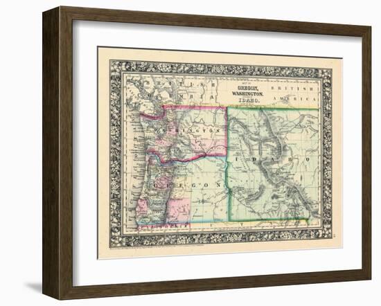 1864, Oregon, Washington and Idaho, Oregon, United States-null-Framed Giclee Print