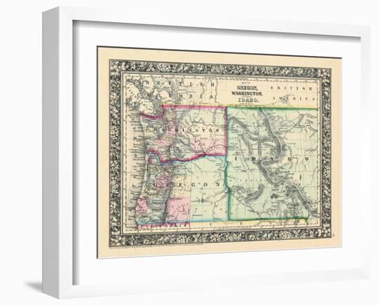 1864, Oregon, Washington and Idaho, Oregon, United States-null-Framed Giclee Print