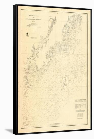 1864, St Georges River and Muscle Ridge Channel Chart Maine, Maine, United States-null-Framed Stretched Canvas