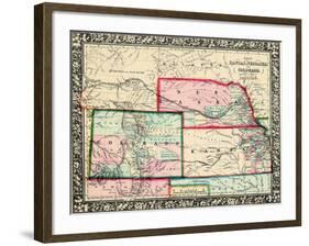 1864, United States, Colorado, Kansas, Nebraska, North America, Kansas, Nebraska, Colorado, Dakota-null-Framed Giclee Print