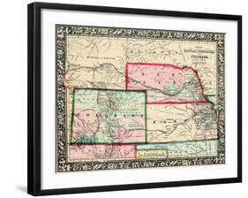 1864, United States, Colorado, Kansas, Nebraska, North America, Kansas, Nebraska, Colorado, Dakota-null-Framed Giclee Print