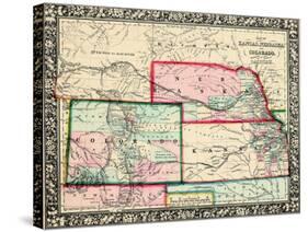 1864, United States, Colorado, Kansas, Nebraska, North America, Kansas, Nebraska, Colorado, Dakota-null-Stretched Canvas