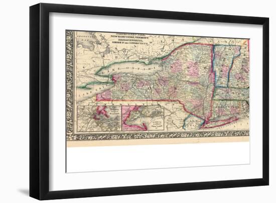 1864, United States, Connecticut, Maine, Massachusetts, New Hampshire, New Jersey, New York, Penn-null-Framed Giclee Print