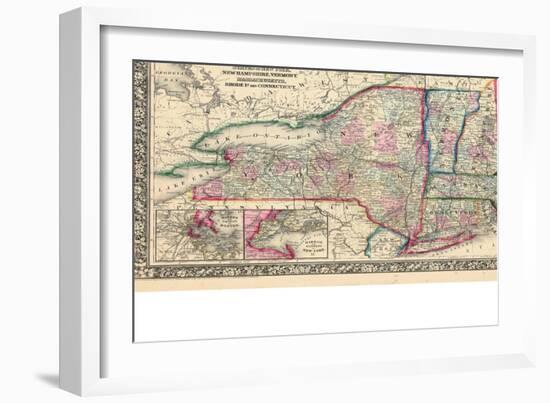 1864, United States, Connecticut, Maine, Massachusetts, New Hampshire, New Jersey, New York, Penn-null-Framed Giclee Print