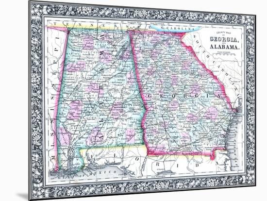 1864, United States, Georgia, Alabama, Florida, North America, Georgia and Alabama-null-Mounted Giclee Print