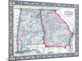 1864, United States, Georgia, Alabama, Florida, North America, Georgia and Alabama-null-Mounted Giclee Print