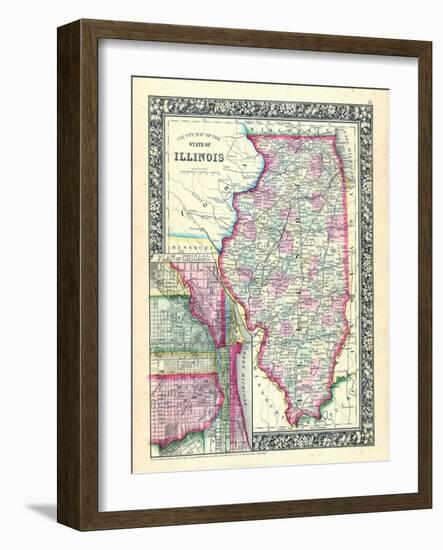 1864, United States, Illinois, North America, Illinois, Chicago-null-Framed Giclee Print