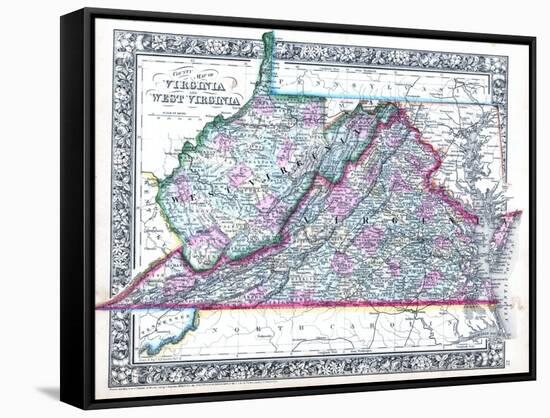 1864, Virginia and West Virginia Mitchell Plate, Virginia, United States-null-Framed Stretched Canvas