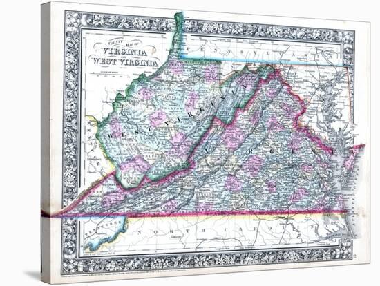 1864, Virginia and West Virginia Mitchell Plate, Virginia, United States-null-Stretched Canvas