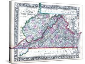 1864, Virginia and West Virginia Mitchell Plate, Virginia, United States-null-Stretched Canvas