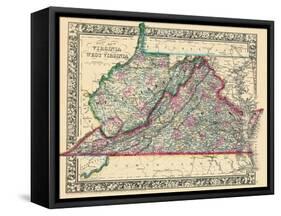 1864, Virginia and West Virginia Mitchell Plate, West Virginia, United States-null-Framed Stretched Canvas