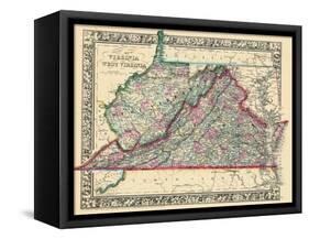 1864, Virginia and West Virginia Mitchell Plate, West Virginia, United States-null-Framed Stretched Canvas
