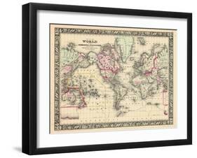 1864, World, World Map-null-Framed Giclee Print