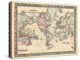 1864, World, World Map-null-Stretched Canvas