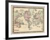 1864, World, World Map-null-Framed Giclee Print