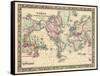 1864, World, World Map-null-Framed Stretched Canvas