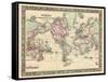 1864, World, World Map-null-Framed Stretched Canvas