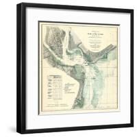 1865, Charleston Harbor Chart South Carolina, South Carolina, United States-null-Framed Giclee Print