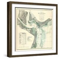 1865, Charleston Harbor Chart South Carolina, South Carolina, United States-null-Framed Giclee Print