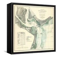 1865, Charleston Harbor Chart South Carolina, South Carolina, United States-null-Framed Stretched Canvas