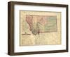 1865, Montana Wall Map, Montana, United States-null-Framed Giclee Print