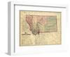 1865, Montana Wall Map, Montana, United States-null-Framed Giclee Print