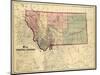 1865, Montana Wall Map, Montana, United States-null-Mounted Giclee Print