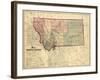 1865, Montana Wall Map, Montana, United States-null-Framed Giclee Print