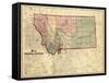 1865, Montana Wall Map, Montana, United States-null-Framed Stretched Canvas
