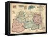 1865, Montgomery County Wall Map, Maryland, United States-null-Framed Stretched Canvas