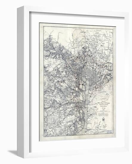 1865, Washington D.C., Civil War, Military Wall Map, District of Columbia, United States-null-Framed Premium Giclee Print