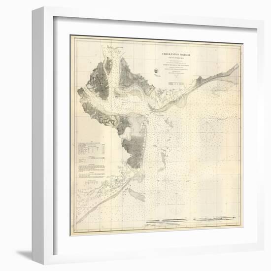 1866, Charleston Harbor Chart South Carolina, South Carolina, United States-null-Framed Giclee Print