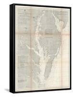1866, Chesapeake Bay and Virginia's Eastern Shore Chart Virginia, Virginia, United States-null-Framed Stretched Canvas